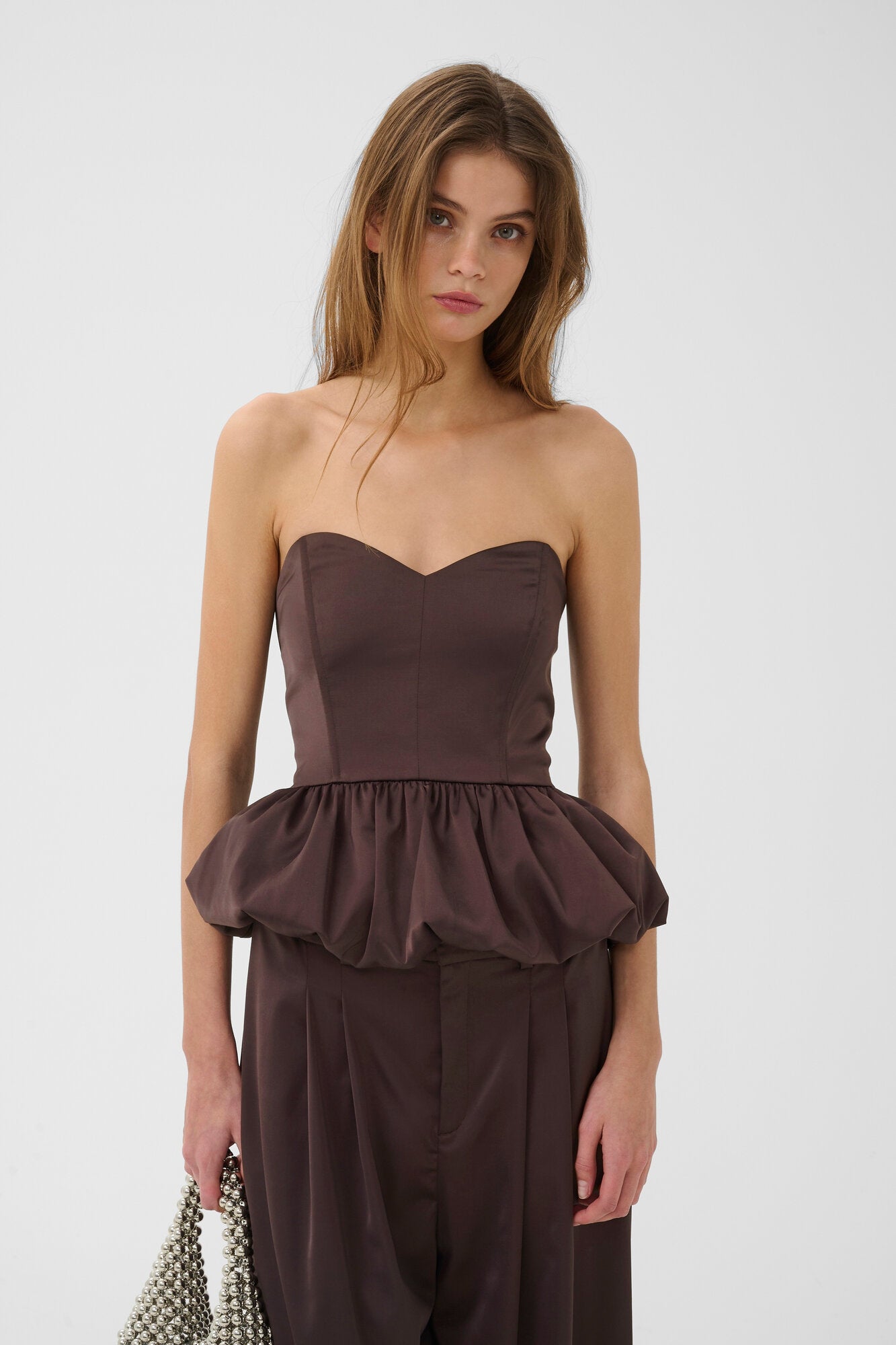 Zelva Corsage top – Deep Plum